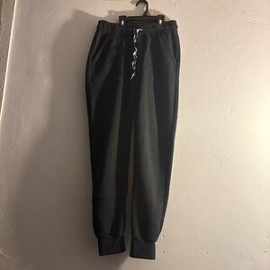 AQ Sport Black Fleece Jogger Sweatpants Size L Drawstring Waist